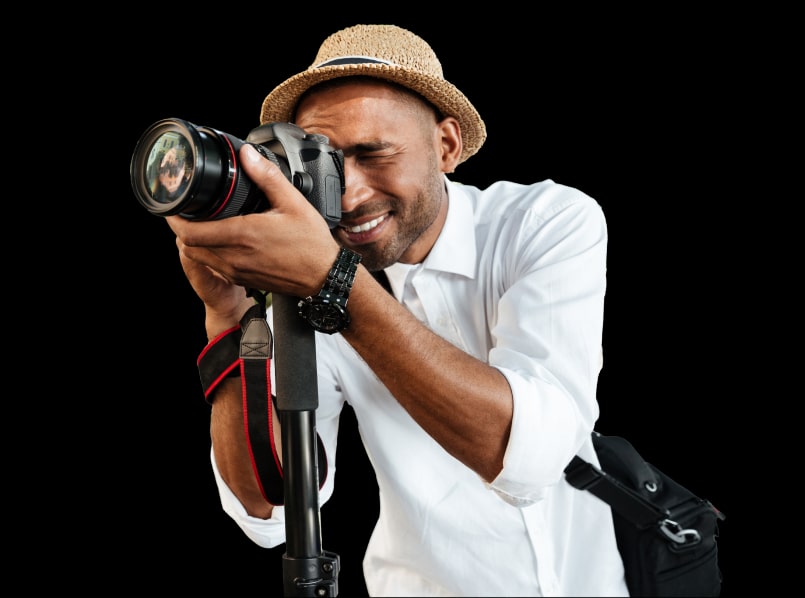 man shooting photography