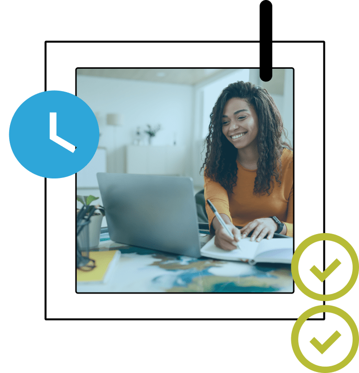 woman on computer getting documents ready for claim process