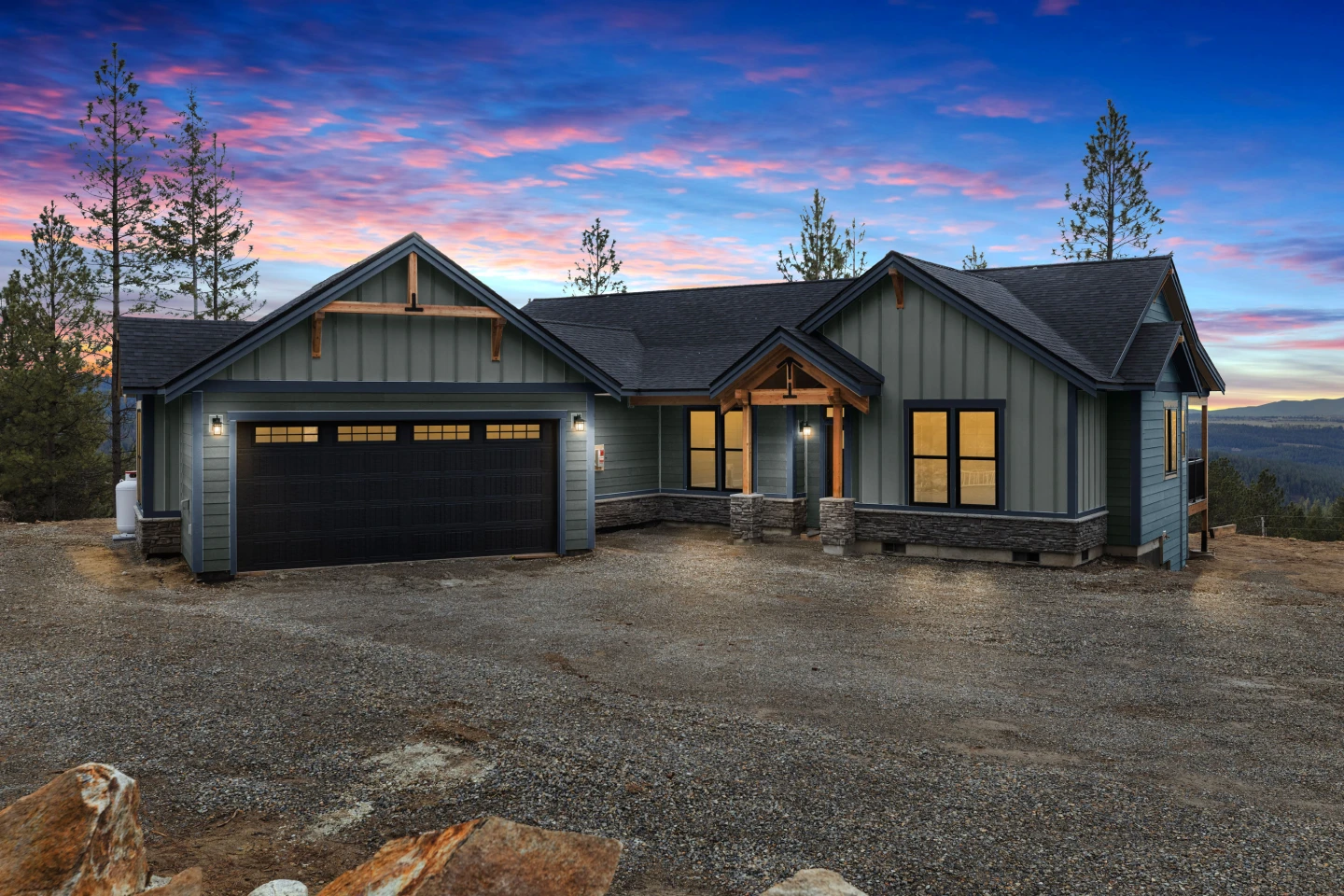 A custom-built home taken by a real estate photographer.