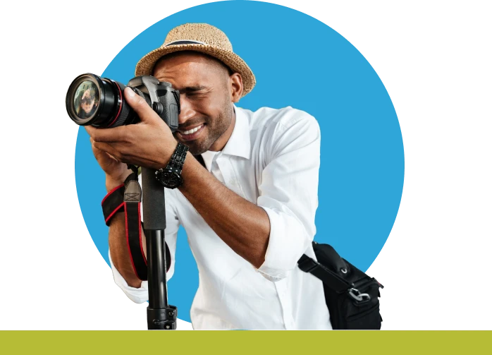 man smiling looking into camera