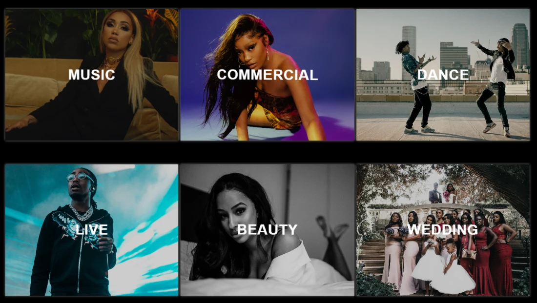 An example of Emmanuel Whajah's videographer website