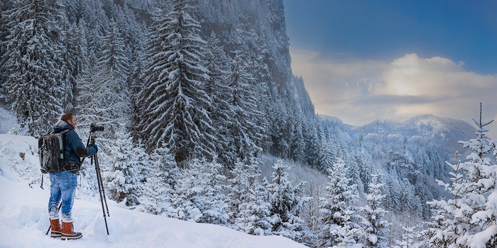 photographer in winter