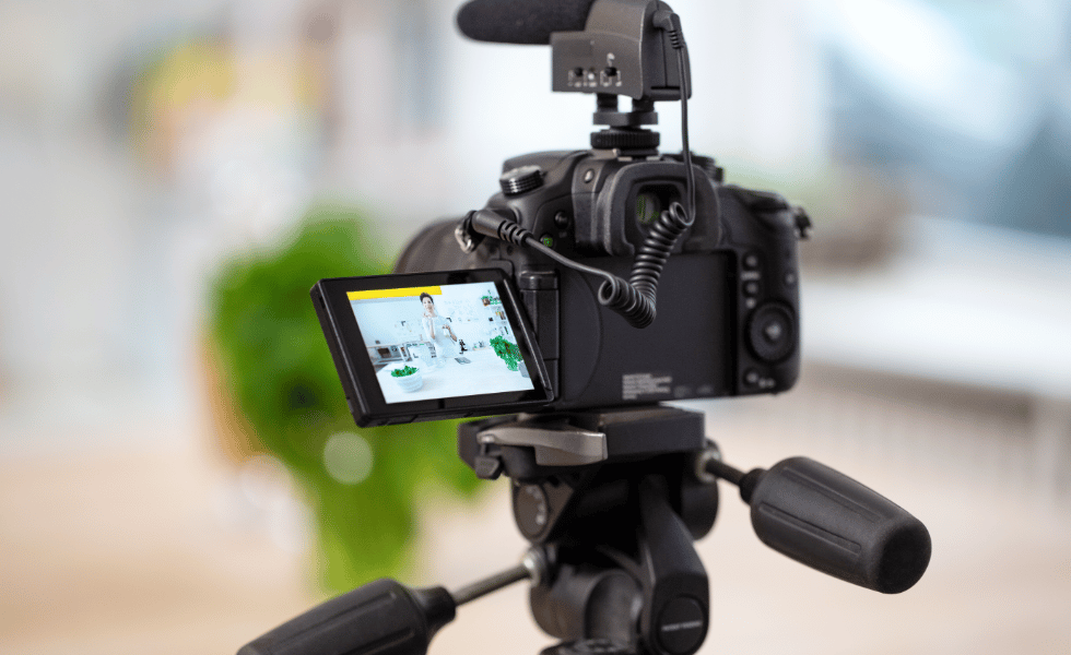 Close up of video camera