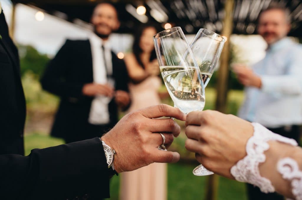 bride and groom glasses